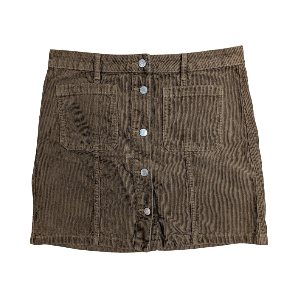 GAP Y2K Button Front Brown Corduroy Skirt, Size 10
